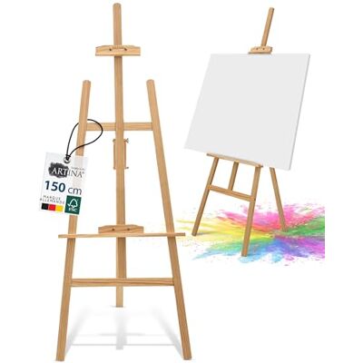 Artina chevalet en bois grand pin FSC® réglable en hauteur pour grands 150cm champ pour enfants & adultes mariage toiles Easel petits châssis peinture atelier Tessin - Publicité Artina chevalet en bois grand pin FSC® réglable en hauteur pour grands 150cm champ pour enfants & adultes mariage toiles Easel petits châssis peinture atelier Tessin - Publicité
