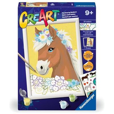 Ravensburger CreArt : Horse in The Flowers Peinture avec Chiffres pour Enfants de 9 Ans et Plus, kit de Peinture avec Planches, Cadre, Pinceau et Couleurs Inclus, 25 x 18,30 cm, idées Cadeaux - Publicité Ravensburger CreArt : Horse in The Flowers Peinture avec Chiffres pour Enfants de 9 Ans et Plus, kit de Peinture avec Planches, Cadre, Pinceau et Couleurs Inclus, 25 x 18,30 cm, idées Cadeaux - Publicité