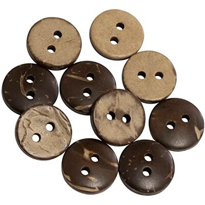 AERZETIX C65618 Lot de 10 Boutons ronds en bois Ø11.5x2.7 mm à 2 trous L18 18L couleur: marron/beige diamètre d'ouverture Ø1.6 mm mercerie couture vêtements artisanat mode décoration - Publicité AERZETIX C65618 Lot de 10 Boutons ronds en bois Ø11.5x2.7 mm à 2 trous L18 18L couleur: marron/beige diamètre d'ouverture Ø1.6 mm mercerie couture vêtements artisanat mode décoration - Publicité
