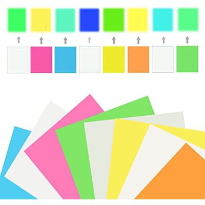 Blueshyhall Lot de 8 films pour traceur textile mat fluo, 30 x 25 cm, film textile en vinyle brillant dans l'obscurité, HTV, papier de transfert textile, film flexible, multicolore, kit pour t-shirts - Publicité Blueshyhall Lot de 8 films pour traceur textile mat fluo, 30 x 25 cm, film textile en vinyle brillant dans l'obscurité, HTV, papier de transfert textile, film flexible, multicolore, kit pour t-shirts - Publicité