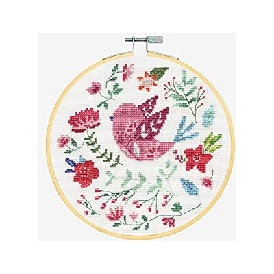 Kit de Point de Croix Oiseau Fleurs DMC - Kit de Point de Croix - Publicité Kit de Point de Croix Oiseau Fleurs DMC - Kit de Point de Croix - Publicité