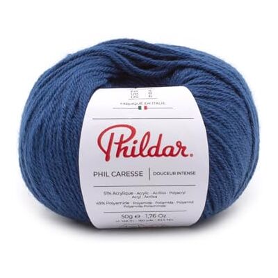 Phildar Pelote de Laine Phil Caresse Laine à Crocheter et à Tricoter 51% ACRYLIQUE,49% POLYAMIDE Aiguille n°4 Couleur BLEU - Publicité Phildar Pelote de Laine Phil Caresse Laine à Crocheter et à Tricoter 51% ACRYLIQUE,49% POLYAMIDE Aiguille n°4 Couleur BLEU - Publicité