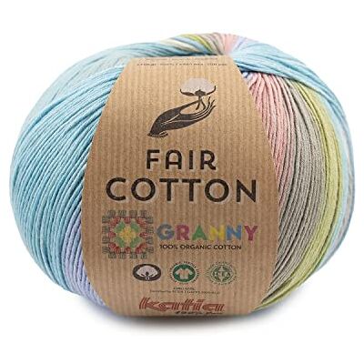 Katıa Katia Fair Cotton Granny pelotes de 150 grammes et 465 mètres (bleu pastel-lilas clair-rose clair-beige 305) - Publicité Katıa Katia Fair Cotton Granny pelotes de 150 grammes et 465 mètres (bleu pastel-lilas clair-rose clair-beige 305) - Publicité