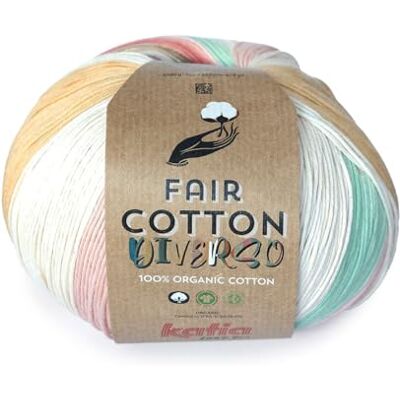 Katıa FAIR COTTON DIVERSO de Katia en pelotes de 200 g et 620 mètres (405 Vert-Rose-Marron) - Publicité Katıa FAIR COTTON DIVERSO de Katia en pelotes de 200 g et 620 mètres (405 Vert-Rose-Marron) - Publicité