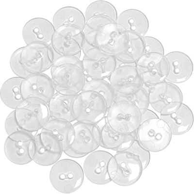 AERZETIX C65529 Lot de 50 Boutons à coudre ronds Ø15x2.2 mm à 2 trous L24 24L en plastique couleur: transparent diamètre de l'ouverture 2 mm mercerie couture vêtements décoration - Publicité AERZETIX C65529 Lot de 50 Boutons à coudre ronds Ø15x2.2 mm à 2 trous L24 24L en plastique couleur: transparent diamètre de l'ouverture 2 mm mercerie couture vêtements décoration - Publicité