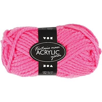 Creativ Company Laine acrylique Fantasia, 45 m, rose néon, 50 gr - Publicité Creativ Company Laine acrylique Fantasia, 45 m, rose néon, 50 gr - Publicité