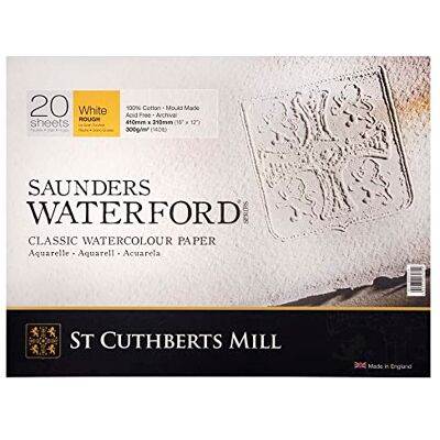 Saunders Waterford Block - 300gsm - Papier aquarelle de qualité archivistique - Fabriqué au Royaume-Uni - Publicité Saunders Waterford Block - 300gsm - Papier aquarelle de qualité archivistique - Fabriqué au Royaume-Uni - Publicité