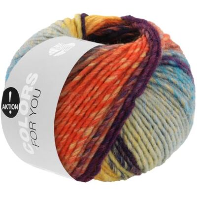 Lana Grossa Colors for You Fil à mèche volumineux avec dégradé de couleur Fil à tricoter à la main en 55 % laine vierge et 45 % polyacrylique 50 g de laine pour tricot et crochet 90 m FB 151 - Publicité Lana Grossa Colors for You Fil à mèche volumineux avec dégradé de couleur Fil à tricoter à la main en 55 % laine vierge et 45 % polyacrylique 50 g de laine pour tricot et crochet 90 m FB 151 - Publicité