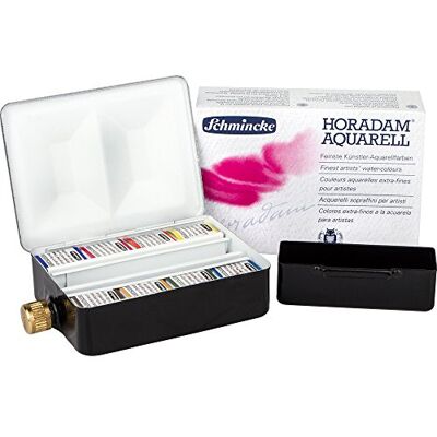 Schmincke Horadam Aquarell - 8x1/2 godets - Ensemble aquarelle - Publicité Schmincke Horadam Aquarell - 8x1/2 godets - Ensemble aquarelle - Publicité