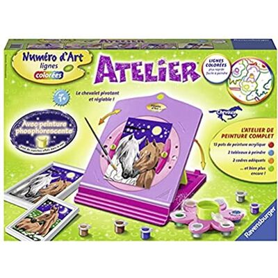 Ravensburger – Atelier Numéro d'art Chevaux – Loisir créatif – Coffret Peinture par numéros – Activité detente et créative – Dès 7 Ans – 29695 – Version française - Publicité Ravensburger – Atelier Numéro d'art Chevaux – Loisir créatif – Coffret Peinture par numéros – Activité detente et créative – Dès 7 Ans – 29695 – Version française - Publicité