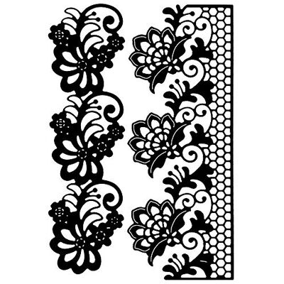 ideen mit herz Lot de 2 pochoirs de découpe Bordure florale - Publicité ideen mit herz Lot de 2 pochoirs de découpe Bordure florale - Publicité