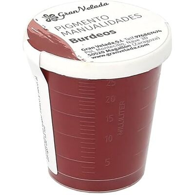 GRAN VELADA Pigment en poudre bordeaux pour travaux manuels et beaux-arts Particules insolubles et résistantes à la lumière Idéal pour résines, silicone et peintures 30 cc - Publicité GRAN VELADA Pigment en poudre bordeaux pour travaux manuels et beaux-arts Particules insolubles et résistantes à la lumière Idéal pour résines, silicone et peintures 30 cc - Publicité