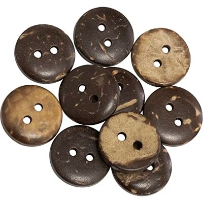 AERZETIX C65617 Lot de 10 Boutons ronds en bois Ø12.5x2.7 mm à 2 trous L20 20L couleur: marron/beige diamètre d'ouverture Ø1.6 mm mercerie couture vêtements artisanat mode décoration - Publicité AERZETIX C65617 Lot de 10 Boutons ronds en bois Ø12.5x2.7 mm à 2 trous L20 20L couleur: marron/beige diamètre d'ouverture Ø1.6 mm mercerie couture vêtements artisanat mode décoration - Publicité