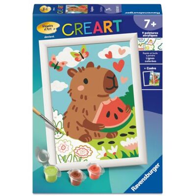 Ravensburger – CreArt Kids 13x18cm – Numéro d'art – Capybara – Loisir créatif – Kit de Peinture par numéros – Activité détente et créative – Dès 7 Ans – 12023342 – Version française - Publicité Ravensburger – CreArt Kids 13x18cm – Numéro d'art – Capybara – Loisir créatif – Kit de Peinture par numéros – Activité détente et créative – Dès 7 Ans – 12023342 – Version française - Publicité