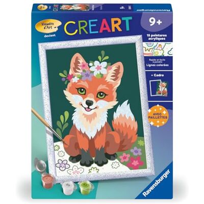 Ravensburger CreArt Kids 18x24 cm Numéro d'art Renard Fleuri Kit de Peinture par numéros Dès 7 Ans 25841 - Publicité Ravensburger CreArt Kids 18x24 cm Numéro d'art Renard Fleuri Kit de Peinture par numéros Dès 7 Ans 25841 - Publicité