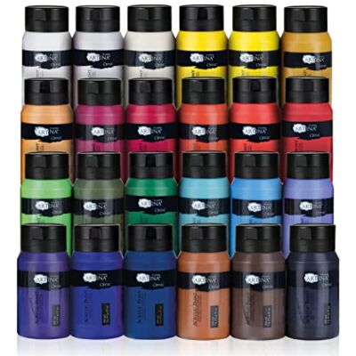 Artina Kit de 24 peintures acryliques 500 ml Crylic – Séchage rapide 24x500 ml Peintures acryliques -Couleurs de base, étanche à l’eau et haute pigmentation - Publicité Artina Kit de 24 peintures acryliques 500 ml Crylic – Séchage rapide 24x500 ml Peintures acryliques -Couleurs de base, étanche à l’eau et haute pigmentation - Publicité