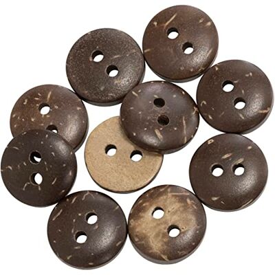 AERZETIX C65620 Lot de 10 Boutons ronds en bois Ø10x2.4 mm à 2 trous L16 16L couleur: marron/beige diamètre d'ouverture Ø1.4 mm mercerie couture vêtements artisanat mode décoration - Publicité AERZETIX C65620 Lot de 10 Boutons ronds en bois Ø10x2.4 mm à 2 trous L16 16L couleur: marron/beige diamètre d'ouverture Ø1.4 mm mercerie couture vêtements artisanat mode décoration - Publicité