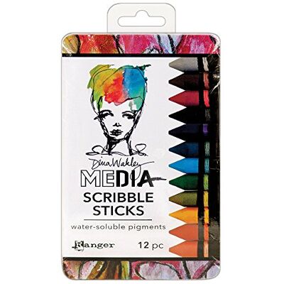 Ranger Dina Wakley Media Lot de 12 bâtons de gribouillage, Matériau synthétique, Multicolore, 20,8 x 11,8 x 1,5 cm - Publicité Ranger Dina Wakley Media Lot de 12 bâtons de gribouillage, Matériau synthétique, Multicolore, 20,8 x 11,8 x 1,5 cm - Publicité