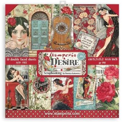 Stamperia International -Tampon Scrapbooking-Desire, Multicolore, 6 x 6 inches - Publicité Stamperia International -Tampon Scrapbooking-Desire, Multicolore, 6 x 6 inches - Publicité