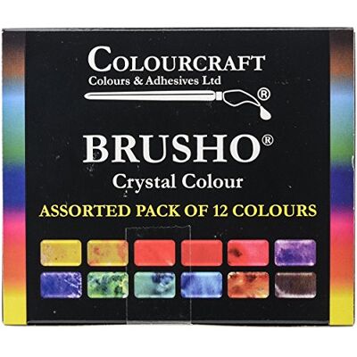 Brusho par Colourcraft Cristal Lot de 12 Pots de pigments à Peinture - Publicité Brusho par Colourcraft Cristal Lot de 12 Pots de pigments à Peinture - Publicité