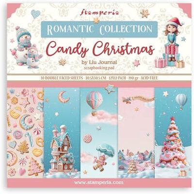 Stamperia Scrapbook Paper Pad for Scrapbooking, Albums, Card Making, Bullet Journalling and More, Acid Free, Double-Sided, Perfect for Hobbies, Crafts, and Gifting (Candy Christmas) (30.5 x 30.5cm) - Publicité Stamperia Scrapbook Paper Pad for Scrapbooking, Albums, Card Making, Bullet Journalling and More, Acid Free, Double-Sided, Perfect for Hobbies, Crafts, and Gifting (Candy Christmas) (30.5 x 30.5cm) - Publicité