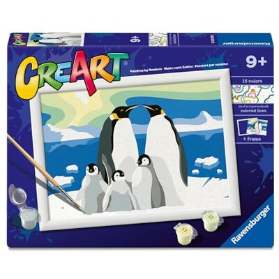 Ravensburger CreArt : The Pinguini Family — Peinture avec Chiffres pour Enfants de 9 Ans et Plus, kit de Peinture avec Planches, Cadre, Pinceau et Couleurs Inclus, 25 x 18,30 cm, idées Cadeaux - Publicité Ravensburger CreArt : The Pinguini Family — Peinture avec Chiffres pour Enfants de 9 Ans et Plus, kit de Peinture avec Planches, Cadre, Pinceau et Couleurs Inclus, 25 x 18,30 cm, idées Cadeaux - Publicité