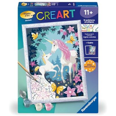 Ravensburger – CreArt Kids 18x24cm – Numéro d'art – Licornes Magiques – Kit de Peinture par numéros – Dès 7 Ans – 12023034 - Publicité Ravensburger – CreArt Kids 18x24cm – Numéro d'art – Licornes Magiques – Kit de Peinture par numéros – Dès 7 Ans – 12023034 - Publicité