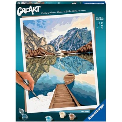 Ravensburger – CreArt Grand Format 30x40 cm – Lake Views – Loisir créatif – Peinture par numéros – Adulte Activité détente et créative – Dès 12 Ans – 23612 – Version française - Publicité Ravensburger – CreArt Grand Format 30x40 cm – Lake Views – Loisir créatif – Peinture par numéros – Adulte Activité détente et créative – Dès 12 Ans – 23612 – Version française - Publicité