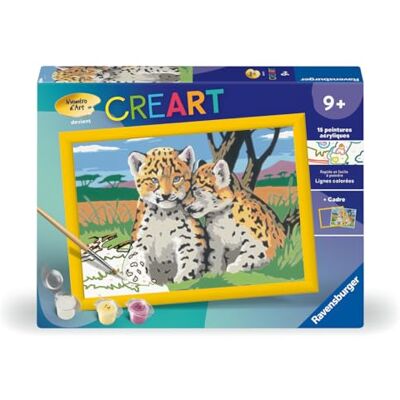 Ravensburger CreArt Kids 18x24 cm Numéro d'art Petits léopards Kit de Peinture par numéros Dès 9 Ans 25832 - Publicité Ravensburger CreArt Kids 18x24 cm Numéro d'art Petits léopards Kit de Peinture par numéros Dès 9 Ans 25832 - Publicité