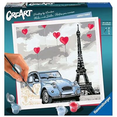 Ravensburger – CreArt Format carré 20x20 cm – Paris – Loisir créatif – Peinture par numéros – Adulte Activité détente et créative – Dès 12 Ans – 28996 – Version française - Publicité Ravensburger – CreArt Format carré 20x20 cm – Paris – Loisir créatif – Peinture par numéros – Adulte Activité détente et créative – Dès 12 Ans – 28996 – Version française - Publicité