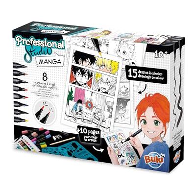 Buki France Professional Studio Manga carnet de Mangas avec 8 feutres à Alcool - Publicité Buki France Professional Studio Manga carnet de Mangas avec 8 feutres à Alcool - Publicité
