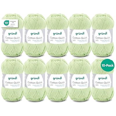 Gründl Laine Cotton Quick uni Fil à crocheter 10 pelotes 50 g, Tilleul laine fine pour crochet – fil à tricoter – fil à crocheter – brillante et douce pour la peau – 100 % coton – 50 g / 125 m - Publicité Gründl Laine Cotton Quick uni Fil à crocheter 10 pelotes 50 g, Tilleul laine fine pour crochet – fil à tricoter – fil à crocheter – brillante et douce pour la peau – 100 % coton – 50 g / 125 m - Publicité