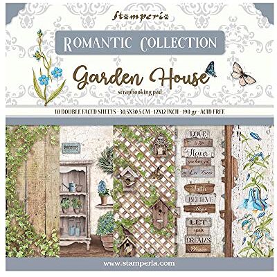 Stamperia SBBL102 - Papier de Scrapbooking Jardin Romantique - Publicité Stamperia SBBL102 - Papier de Scrapbooking Jardin Romantique - Publicité