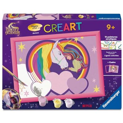 Ravensburger CreArt Kids 18x24 cm Numéro d'art Unicorn Academy: Sophia & Wildstar Kit de Peinture par numéros Dès 7 Ans 12023064 - Publicité Ravensburger CreArt Kids 18x24 cm Numéro d'art Unicorn Academy: Sophia & Wildstar Kit de Peinture par numéros Dès 7 Ans 12023064 - Publicité