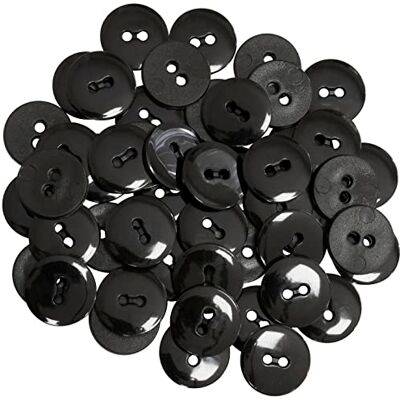 AERZETIX C65532 Lot de 50 Boutons à coudre ronds Ø15x2.2 mm à 2 trous L24 24L en plastique couleur: noir diamètre de l'ouverture 2 mm mercerie couture vêtements décoration - Publicité AERZETIX C65532 Lot de 50 Boutons à coudre ronds Ø15x2.2 mm à 2 trous L24 24L en plastique couleur: noir diamètre de l'ouverture 2 mm mercerie couture vêtements décoration - Publicité