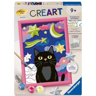 Ravensburger – CreArt Kids 18x24cm – Numéro d'art – Chat Noir – Edition plâtre – Kit de Peinture par numéros – Dès 9 Ans – 12023232 - Publicité Ravensburger – CreArt Kids 18x24cm – Numéro d'art – Chat Noir – Edition plâtre – Kit de Peinture par numéros – Dès 9 Ans – 12023232 - Publicité