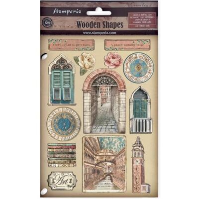 Stamperia Formes en bois colorées pour scrapbooking, albums, fabrication de cartes, bullet journaling et plus, LaserCut, imprimé pour des détails améliorés, parfait pour l'artisanat et le cadeau - Publicité Stamperia Formes en bois colorées pour scrapbooking, albums, fabrication de cartes, bullet journaling et plus, LaserCut, imprimé pour des détails améliorés, parfait pour l'artisanat et le cadeau - Publicité