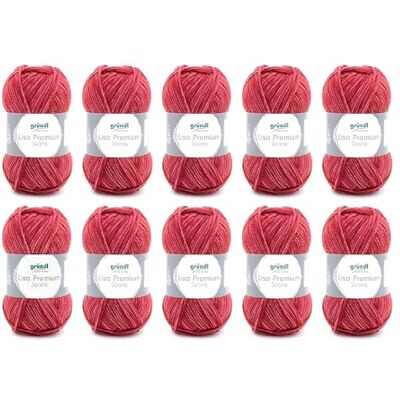 Gründl Laine Lisa Premium jeans Fil dégradé 10 pelotes 50 g, Rouge oriental fil à tricoter avec dégradé de couleurs – douce et respectueuse de la peau – 100% acrylique – 50 g / 133 m - Publicité Gründl Laine Lisa Premium jeans Fil dégradé 10 pelotes 50 g, Rouge oriental fil à tricoter avec dégradé de couleurs – douce et respectueuse de la peau – 100% acrylique – 50 g / 133 m - Publicité
