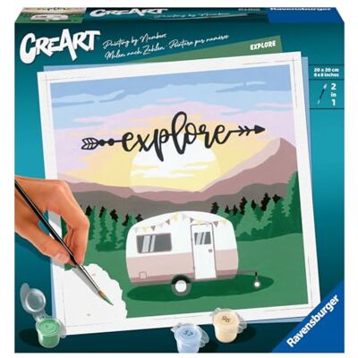 Ravensburger – CreArt Format carré 20x20 cm – Explore – Loisir créatif – Peinture par numéros – Adulte Activité détente et créative – Dès 12 Ans – 20271 – Version française - Publicité Ravensburger – CreArt Format carré 20x20 cm – Explore – Loisir créatif – Peinture par numéros – Adulte Activité détente et créative – Dès 12 Ans – 20271 – Version française - Publicité