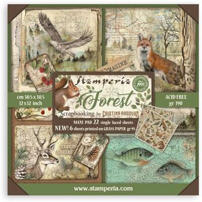 Stamperia Maxi Scrapbook-Block Forêt - Papier Scrapbooking - Publicité Stamperia Maxi Scrapbook-Block Forêt - Papier Scrapbooking - Publicité