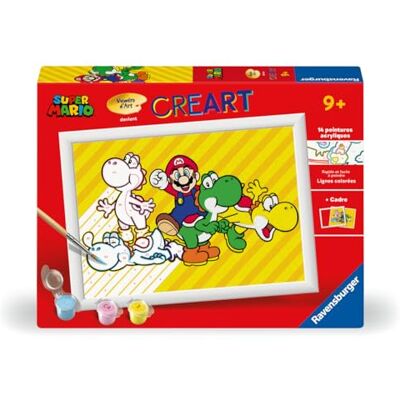 Ravensburger – CreArt Kids 18x24cm – Numéro d'art – Super Mario – Kit de Peinture par numéros – Dès 7 Ans – 25529 - Publicité Ravensburger – CreArt Kids 18x24cm – Numéro d'art – Super Mario – Kit de Peinture par numéros – Dès 7 Ans – 25529 - Publicité