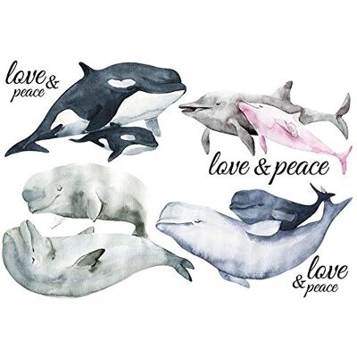 ideen mit herz Transfert de repassage coloré DIN A4, baleines et dauphins Décorez les textiles tels que les t-shirts et les sacs avec motifs à repasser Images rapides et faciles à repasser Design textile DIY - Publicité ideen mit herz Transfert de repassage coloré DIN A4, baleines et dauphins Décorez les textiles tels que les t-shirts et les sacs avec motifs à repasser Images rapides et faciles à repasser Design textile DIY - Publicité