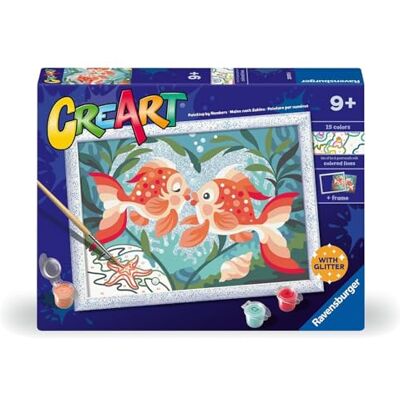 Ravensburger CreArt : Pisces in Love — Peinture avec Chiffres pour Enfants de 9 Ans et Plus, kit de Peinture avec Planches, Cadre, Pinceau et Couleurs Inclus, 25 x 18,30 cm, idées Cadeaux - Publicité Ravensburger CreArt : Pisces in Love — Peinture avec Chiffres pour Enfants de 9 Ans et Plus, kit de Peinture avec Planches, Cadre, Pinceau et Couleurs Inclus, 25 x 18,30 cm, idées Cadeaux - Publicité