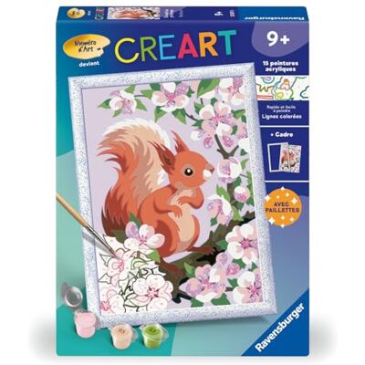 Ravensburger CreArt Kids 18x24 cm Numéro d'art Écureuil au Printemps Kit de Peinture par numéros Effet Scintillant Dès 9 Ans 25837 - Publicité Ravensburger CreArt Kids 18x24 cm Numéro d'art Écureuil au Printemps Kit de Peinture par numéros Effet Scintillant Dès 9 Ans 25837 - Publicité