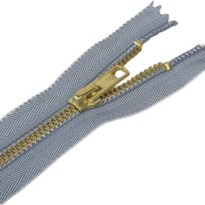 mdc Fermeture Jean's non séparable maille métal jeans clair 30cm - Publicité mdc Fermeture Jean's non séparable maille métal jeans clair 30cm - Publicité