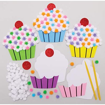 Baker Ross AX736 Kits de pompons Cupcakes Paquet de 5, Fournitures créatives d'art et d'artisanat pour les enfants à créer et décorer - Publicité Baker Ross AX736 Kits de pompons Cupcakes Paquet de 5, Fournitures créatives d'art et d'artisanat pour les enfants à créer et décorer - Publicité