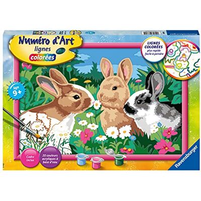 Ravensburger – Numéro d’Art Format 31x21cm – Lapins dans Le pré – Loisir créatif – Kit de Peinture par numéros – Activité détente et créative – Dès 9 Ans – 28789 – Version française - Publicité Ravensburger – Numéro d’Art Format 31x21cm – Lapins dans Le pré – Loisir créatif – Kit de Peinture par numéros – Activité détente et créative – Dès 9 Ans – 28789 – Version française - Publicité
