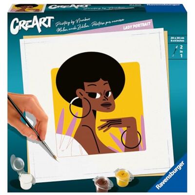 Ravensburger – CreArt 20x20 cm – Adulte – Peinture par numéros – Lady Portrait – Loisir créatif – 23669 - Publicité Ravensburger – CreArt 20x20 cm – Adulte – Peinture par numéros – Lady Portrait – Loisir créatif – 23669 - Publicité