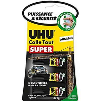 UHU Colle Tout Super Glue Universelle Extra-Forte Tous Matériaux - Publicité UHU Colle Tout Super Glue Universelle Extra-Forte Tous Matériaux - Publicité