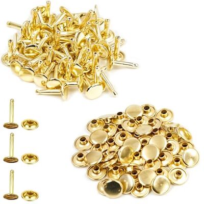 Trimming Shop 10mm x 18mm Extra Long Double Capuchon Rivets 50 Pièces Idéal pour Cuir Loisirs créatifs Or, 10 mm x 18 mm - Publicité Trimming Shop 10mm x 18mm Extra Long Double Capuchon Rivets 50 Pièces Idéal pour Cuir Loisirs créatifs Or, 10 mm x 18 mm - Publicité